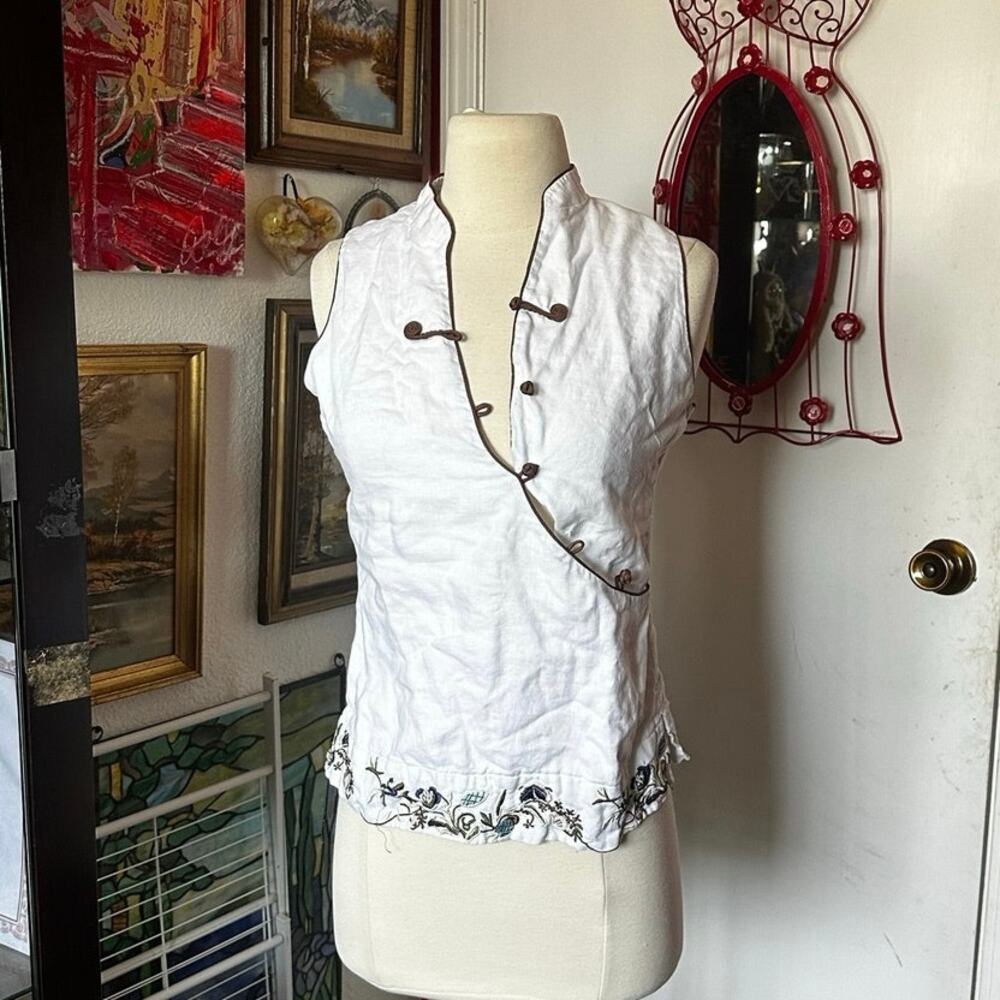 shangai soho white button up y2k vintage shirt
